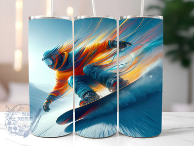 Snowboarding 20oz Skinny Tumbler, Snowboarder Tumbler Png, Straight & Tapered Tumbler Wrap, Instant Digital Download Sublimation ToriDesigns 