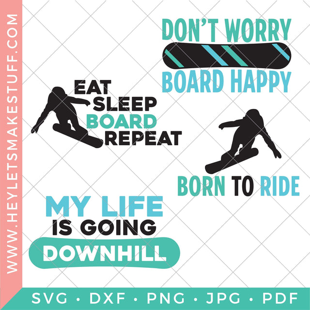 Snowboarding Bundle SVG Hey Let's Make Stuff 