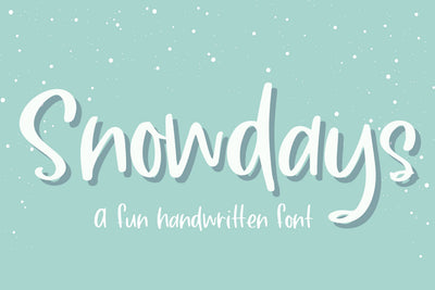 Snowdays, Cute Handwritten Font for Cricut, Fun Holiday Handwriting Font Designing Digitals 