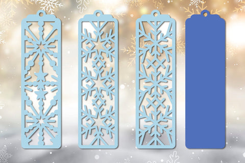 Snowflake bookmarks svg, Christmas layered gift tags template SVG AnastasiyaArtDesign 