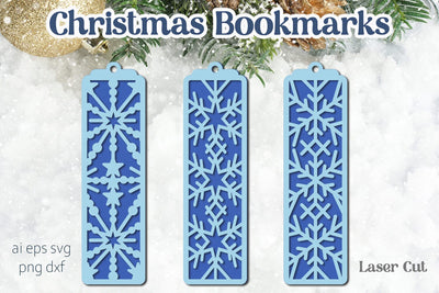 Snowflake bookmarks svg, Christmas layered gift tags template SVG AnastasiyaArtDesign 