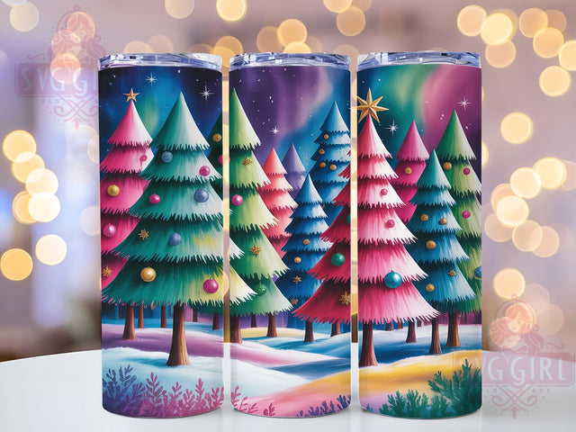 Snowflake Christmas Tree Tumbler, Snowflakes Wrap, Holiday Design, Festive Tumbler, Winter Pattern, 20oz Tumbler, Sublimation Print Sublimation SvggirlplusArt 