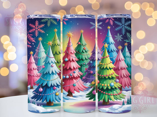 Snowflake Christmas Tree Tumbler, Snowflakes Wrap, Holiday Design, Festive Tumbler, Winter Pattern, 20oz Tumbler, Sublimation Print Sublimation SvggirlplusArt 