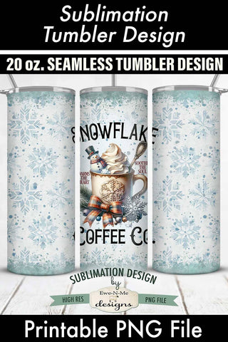 Snowflake Coffee Co Seamless 20 oz Sublimation Tumbler Wrap Sublimation Ewe-N-Me Designs 