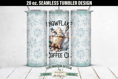 Snowflake Coffee Co Seamless 20 oz Sublimation Tumbler Wrap Sublimation Ewe-N-Me Designs 