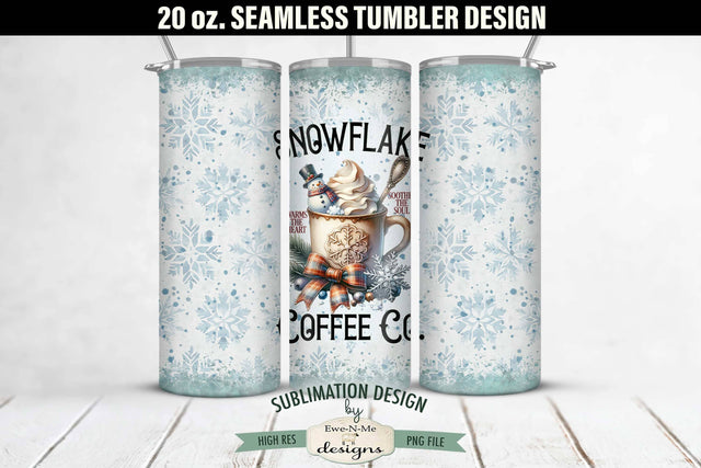Snowflake Coffee Co Seamless 20 oz Sublimation Tumbler Wrap Sublimation Ewe-N-Me Designs 