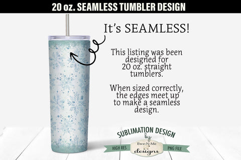 Snowflake Coffee Co Seamless 20 oz Sublimation Tumbler Wrap Sublimation Ewe-N-Me Designs 