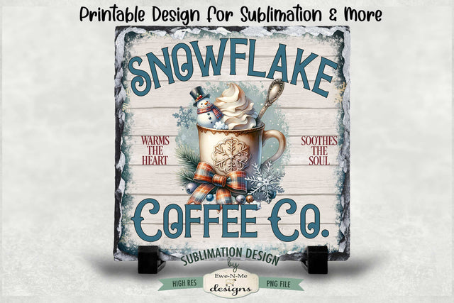 Snowflake Coffee Co. Sublimation Design | Vintage Sign PNG Sublimation Ewe-N-Me Designs 