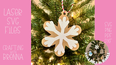 Snowflake Cookie Ornament Laser SVG SVG Crafting With Brenna 