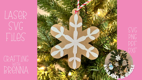 Snowflake Cookie Ornament Laser SVG SVG Crafting With Brenna 