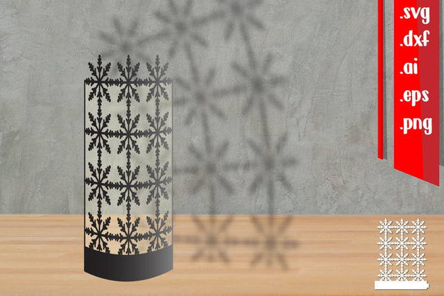 Snowflake cylinder Lantern Papercut SVG zafrans studio 