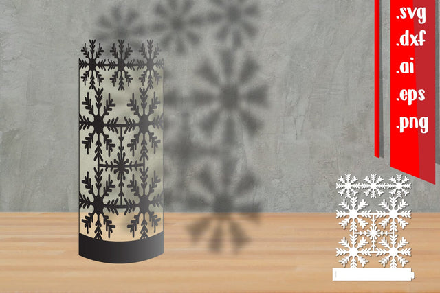 Snowflake cylinder Lantern Papercut SVG zafrans studio 