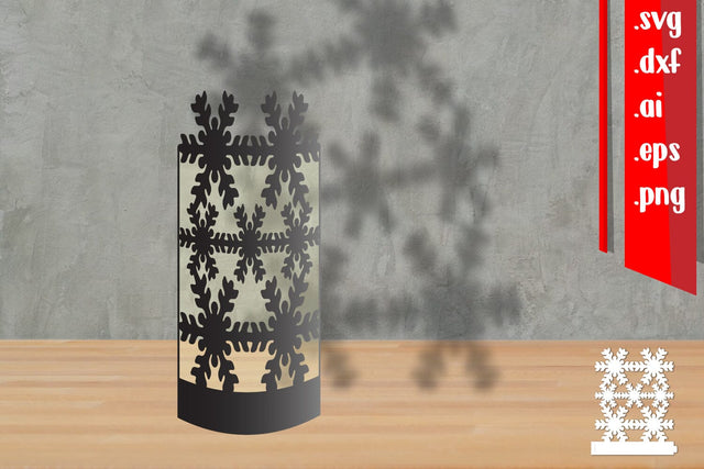 Snowflake cylinder Lantern Papercut SVG zafrans studio 