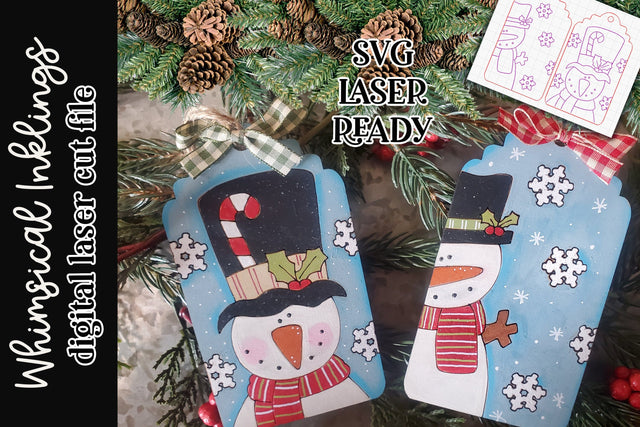 Snowflake Friend Tag Ornament SVG SVG Whimsical Inklings 