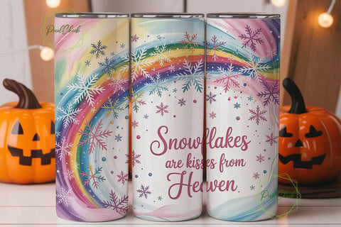 Snowflake Kisses 20oz Tumbler Wrap Sublimation PixelChick 