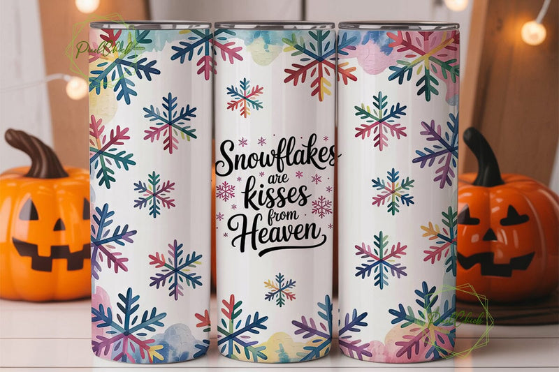 Snowflake Kisses 20oz Tumbler Wrap Sublimation PixelChick 