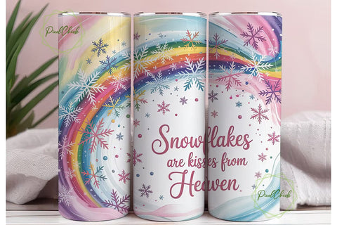 Snowflake Kisses 20oz Tumbler Wrap Sublimation PixelChick 