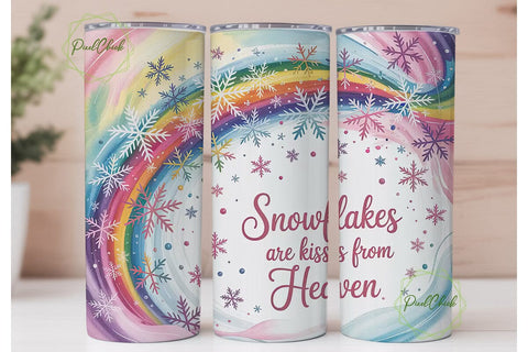Snowflake Kisses 20oz Tumbler Wrap Sublimation PixelChick 
