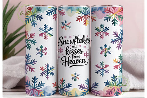 Snowflake Kisses 20oz Tumbler Wrap Sublimation PixelChick 