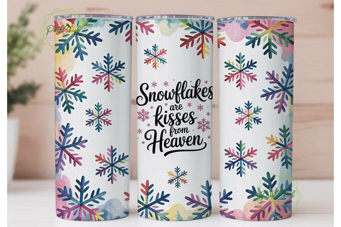 Snowflake Kisses 20oz Tumbler Wrap Sublimation PixelChick 