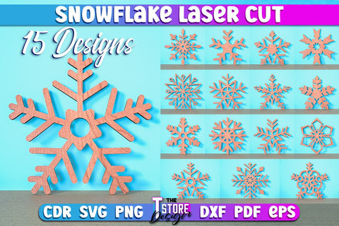 Snowflake Laser Cut Bundle | Christmas Ornament | Christmas Tree Décor | CNC Files SVG The T Store Design 