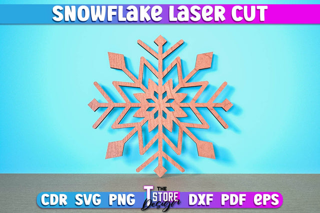 Snowflake Laser Cut | Christmas Ornament | Christmas Tree Décor | CNC Files SVG The T Store Design 