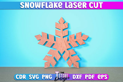 Snowflake Laser Cut | Christmas Ornament | Christmas Tree Décor | CNC Files SVG The T Store Design 