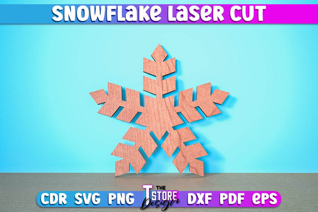 Snowflake Laser Cut | Christmas Ornament | Christmas Tree Décor | CNC Files SVG The T Store Design 