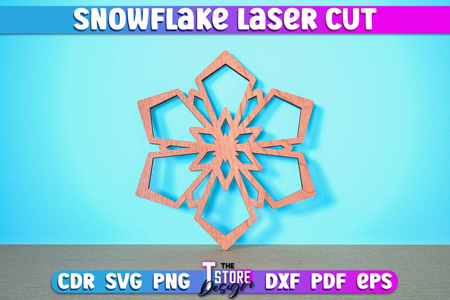 Snowflake Laser Cut | Christmas Ornament | Christmas Tree Décor | CNC Files SVG The T Store Design 