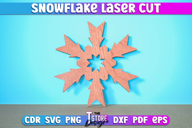 Snowflake Laser Cut | Christmas Ornament | Christmas Tree Décor | CNC Files SVG The T Store Design 