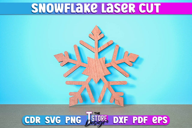Snowflake Laser Cut | Christmas Ornament | Christmas Tree Décor | CNC Files SVG The T Store Design 