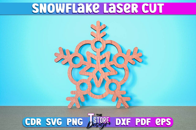 Snowflake Laser Cut | Christmas Ornament | Christmas Tree Décor | CNC Files SVG The T Store Design 