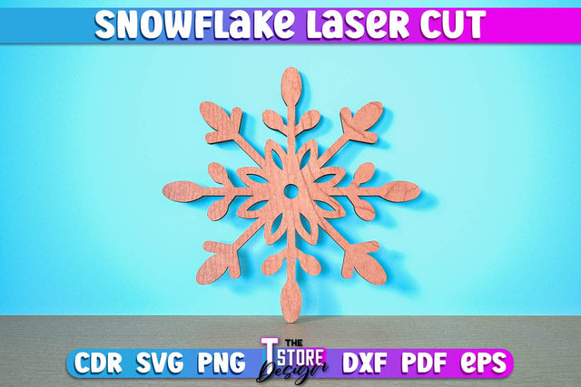 Snowflake Laser Cut | Christmas Ornament | Christmas Tree Décor | CNC Files SVG The T Store Design 