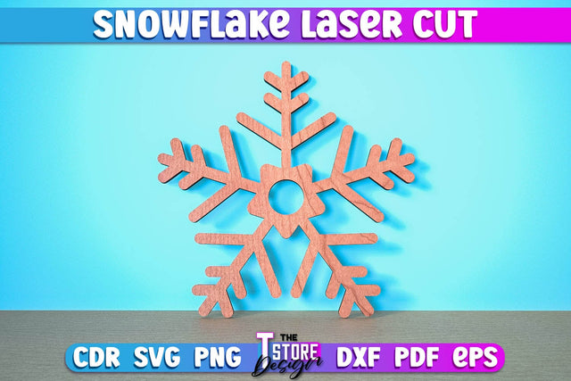 Snowflake Laser Cut | Christmas Ornament | Christmas Tree Décor | CNC Files SVG The T Store Design 