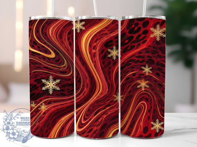 Snowflake Leopard, Christmas Tumbler, 20oz Wrap, Sublimation Design, Digital Download, Holiday Decor, Leopard Print Sublimation ToriDesigns 