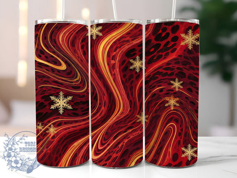 Snowflake Leopard, Christmas Tumbler, 20oz Wrap, Sublimation Design, Digital Download, Holiday Decor, Leopard Print Sublimation ToriDesigns 