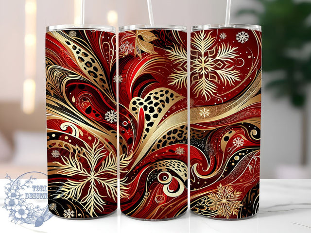 Snowflake Leopard, Christmas Tumbler, 20oz Wrap, Sublimation Design, Digital Download, Holiday Decor, Leopard Print Sublimation ToriDesigns 