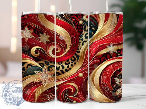 Snowflake Leopard, Christmas Tumbler, 20oz Wrap, Sublimation Design, Digital Download, Holiday Decor, Leopard Print Sublimation ToriDesigns 