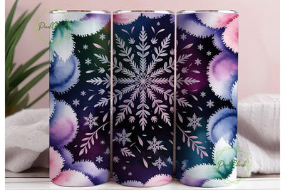 Snowflake Mandala 20oz Tumbler Wrap Sublimation PixelChick 