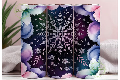 Snowflake Mandala 20oz Tumbler Wrap Sublimation PixelChick 