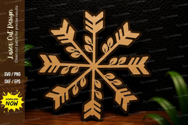 Snowflake Ornament Laser Cut SVG Design SVG Regulrcrative 