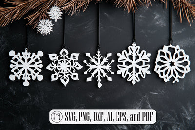Snowflake Ornaments Set SVG Cut File SVG MD JOYNAL ABDIN 