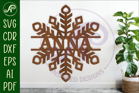 Snowflake personalized name sign laser cut SVG APInspireddesigns 
