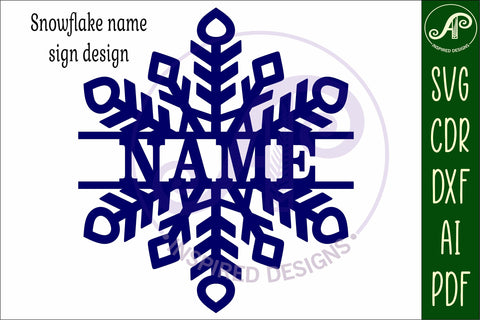 Snowflake personalized name sign laser cut SVG APInspireddesigns 