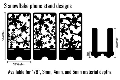Snowflake phone stands SVG files for laser cutters SVG Angel on Empire 