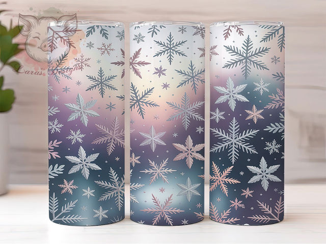Snowflake Seamless Christmas Tumbler, Winter Snow Wrap, Christmas Snowflake Sublimation, 20oz Winter Tumbler, Festive Snowflake Art, Seasonal Snow Mug, Whimsical Holiday Cup Sublimation Lara' s Designs 