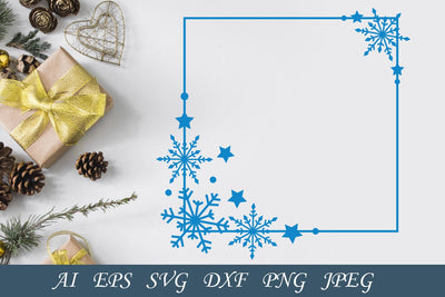 Snowflake square frame, Christmas monogram svg, Holiday Winter SVG AnastasiyaArtDesign 
