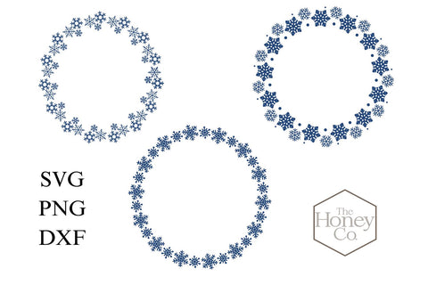 Snowflake SVG | Christmas Monogram Circles | Laser Cut File SVG The Honey Company 