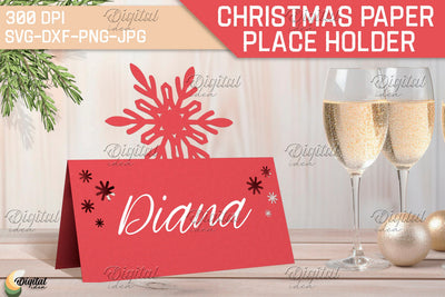Snowflake SVG. Name Cards. Papercut Place Holder SVG 3D Paper Evgenyia Guschina 