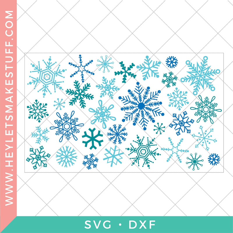 Snowflake Tumbler Wrap - Sublimation Sublimation Hey Let's Make Stuff 